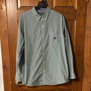 Chaps Men's Green Plaid Button-Down Shirt